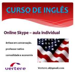 Curso de Inglês - Online Skype - Aula individual