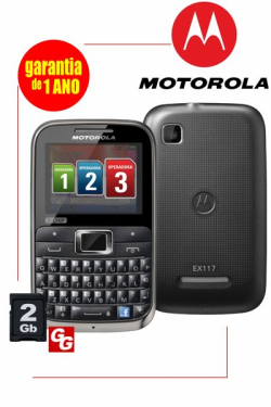 Celular Motorola EX117,Tri-Chip, Preto
