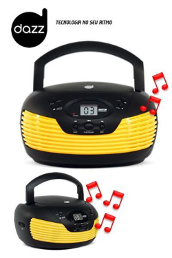 CD Player MP3 Portátil Dazz Preto/Amarelo