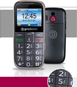 Celular SafePhone Gradiente - Celular para idoso e baixa visão com botão SOS