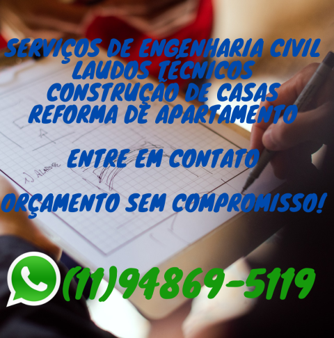 Construção de casas reforma de apartamento laudos tecnicos instalação