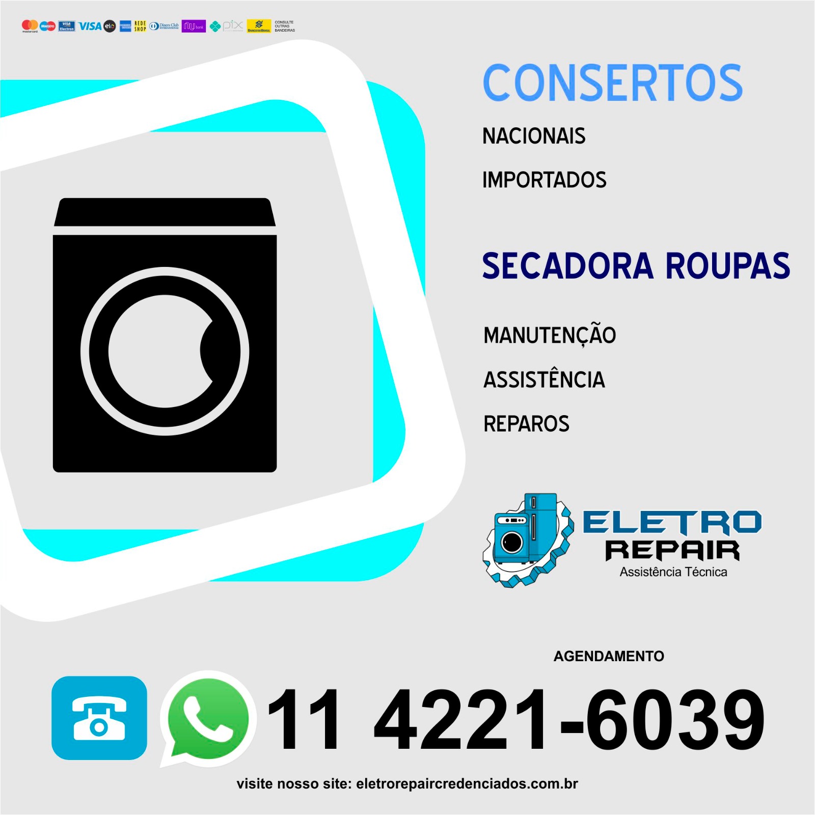 Secadora de roupas manutenção de marcas nacionais e importadas