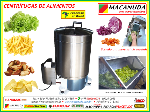 CENTRÍFUGA PARA VERDURAS INDUSTRIAL MACANUDA